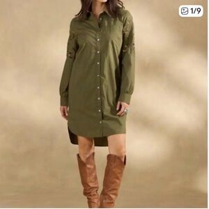 Sundance Sonda cotton button from cutout dress